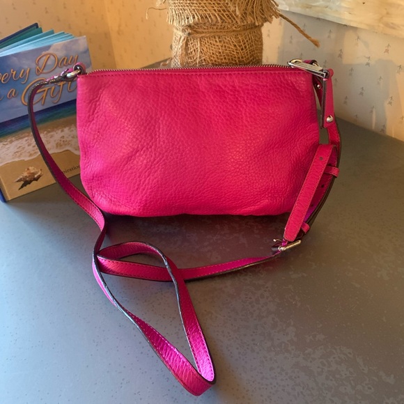 Michael Kors, HOT PINK, soft pebble leather crossbody. Zip pocket on front. - Picture 2 of 11